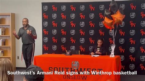 armani reid|Southwest Onslow's Armani Reid signs with Winthrop basketball.